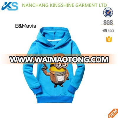 Wholesale soft 100% cotton printing long sleeve kid hoodie